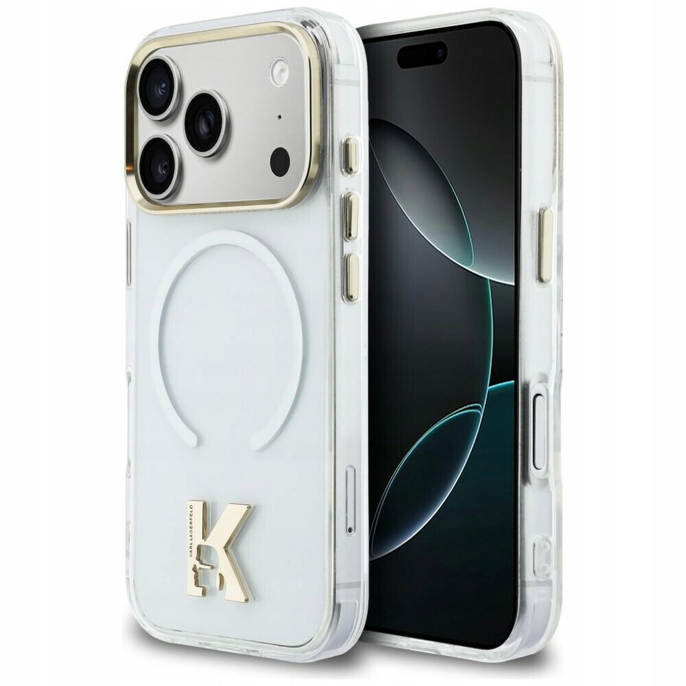 Pouzdro Karl Lagerfeld IML K Head Logo MagSafe pro iPhone 17 Pro průhledný
