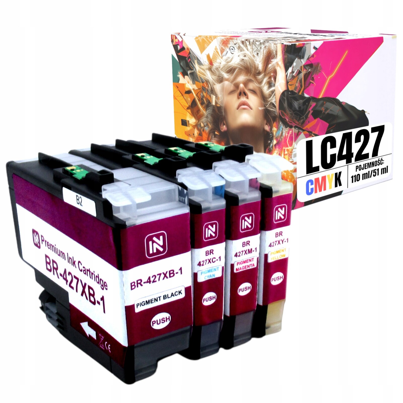 LC-427XL Inkousty Pro Tiskárnu Brother MFC-J5955DW J6955D J6959DW