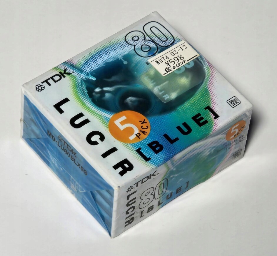Minidisc Diskety MD Tdk Lucir 80 Blue Nové Fólie Vyrobené V Japonsku 5 Ks