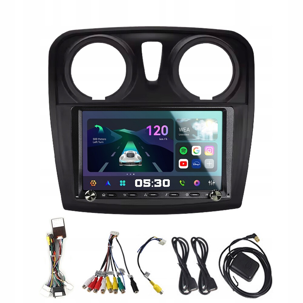 2Din Android 13 Autorádio pro Renault Logan 2 2012-2019 s CarPlay, 2GB Ram, 32GB Paměť