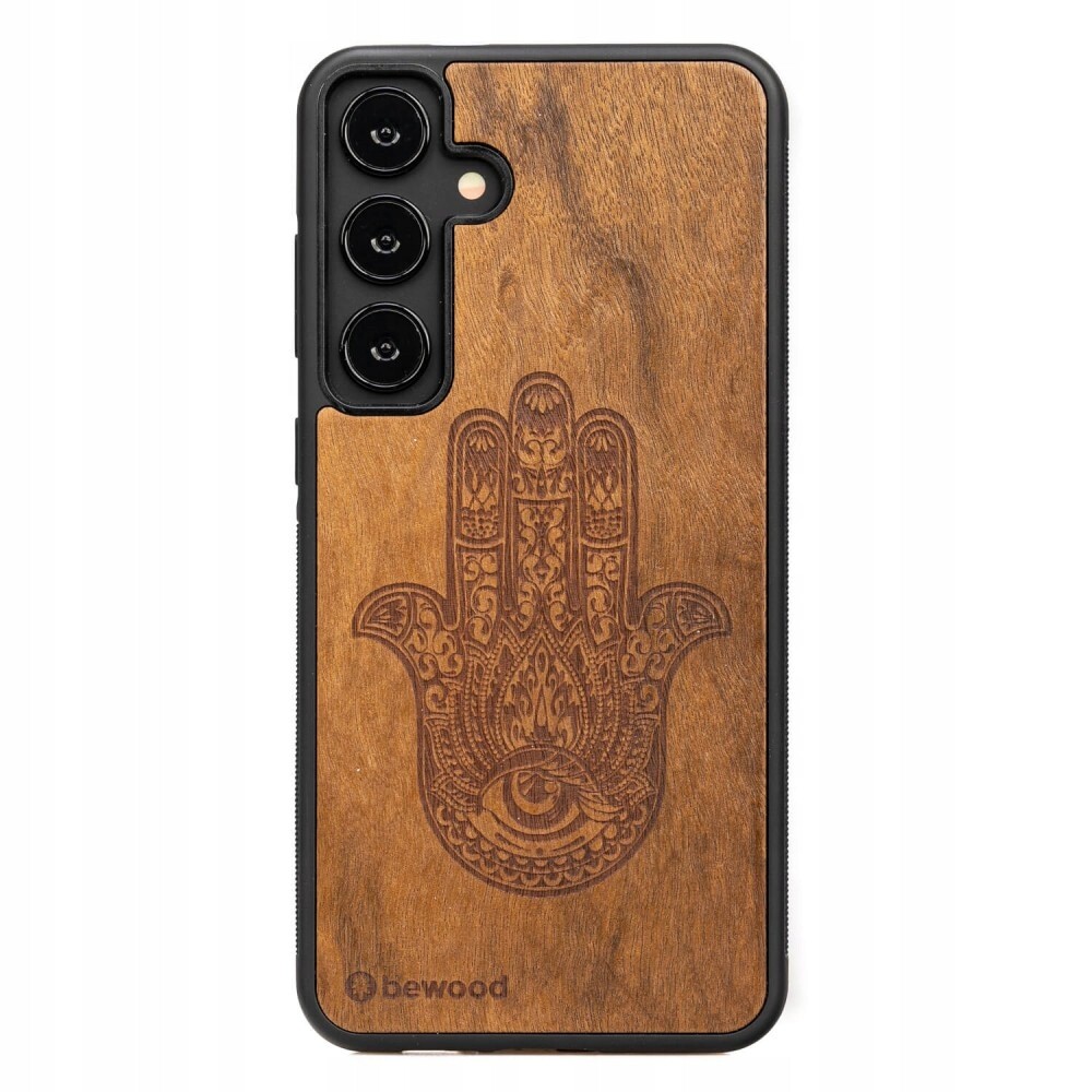 Dřevěné Pouzdro Bewood pro Samsung Galaxy S24 Fe 5G Hamsa Imbuia