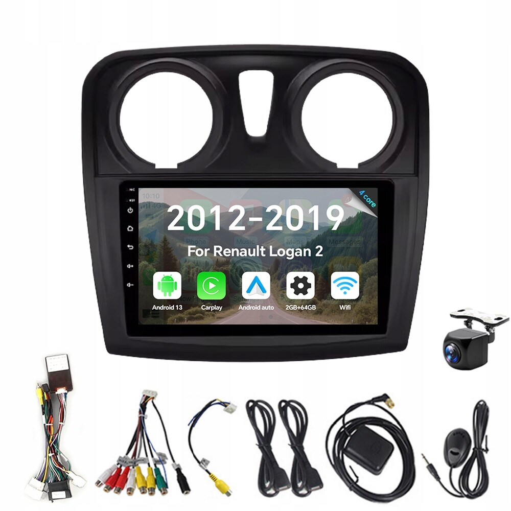 2DIN Android 13 Autorádio pro Renault Logan 2 2012-2019 s CarPlay a Gps Rds
