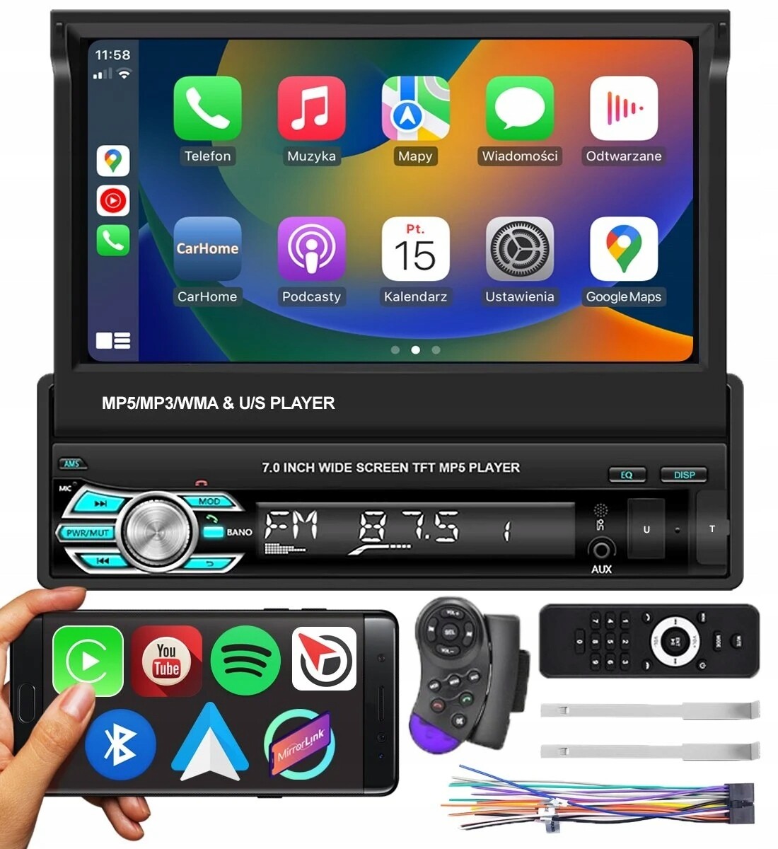 Automobilové rádio 1DIN 7