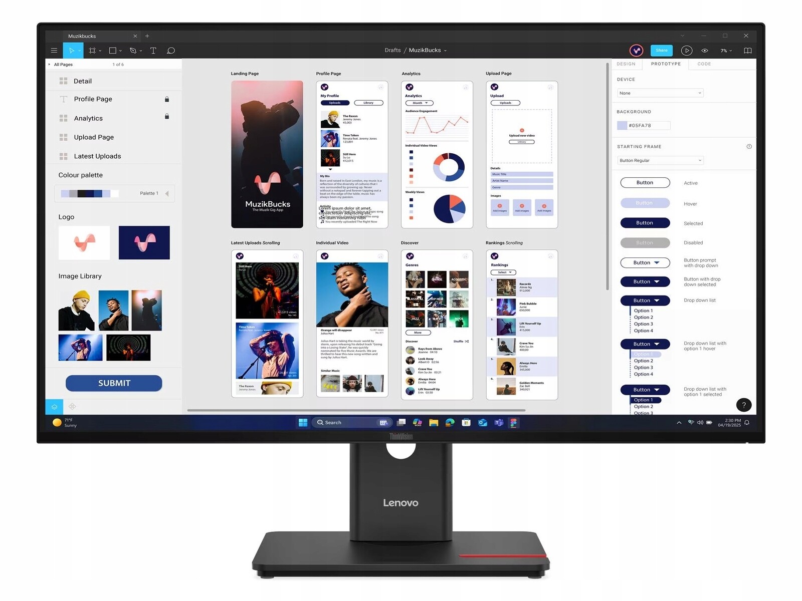 Led Monitor Lenovo ThinkVision T32UD-40 31,5