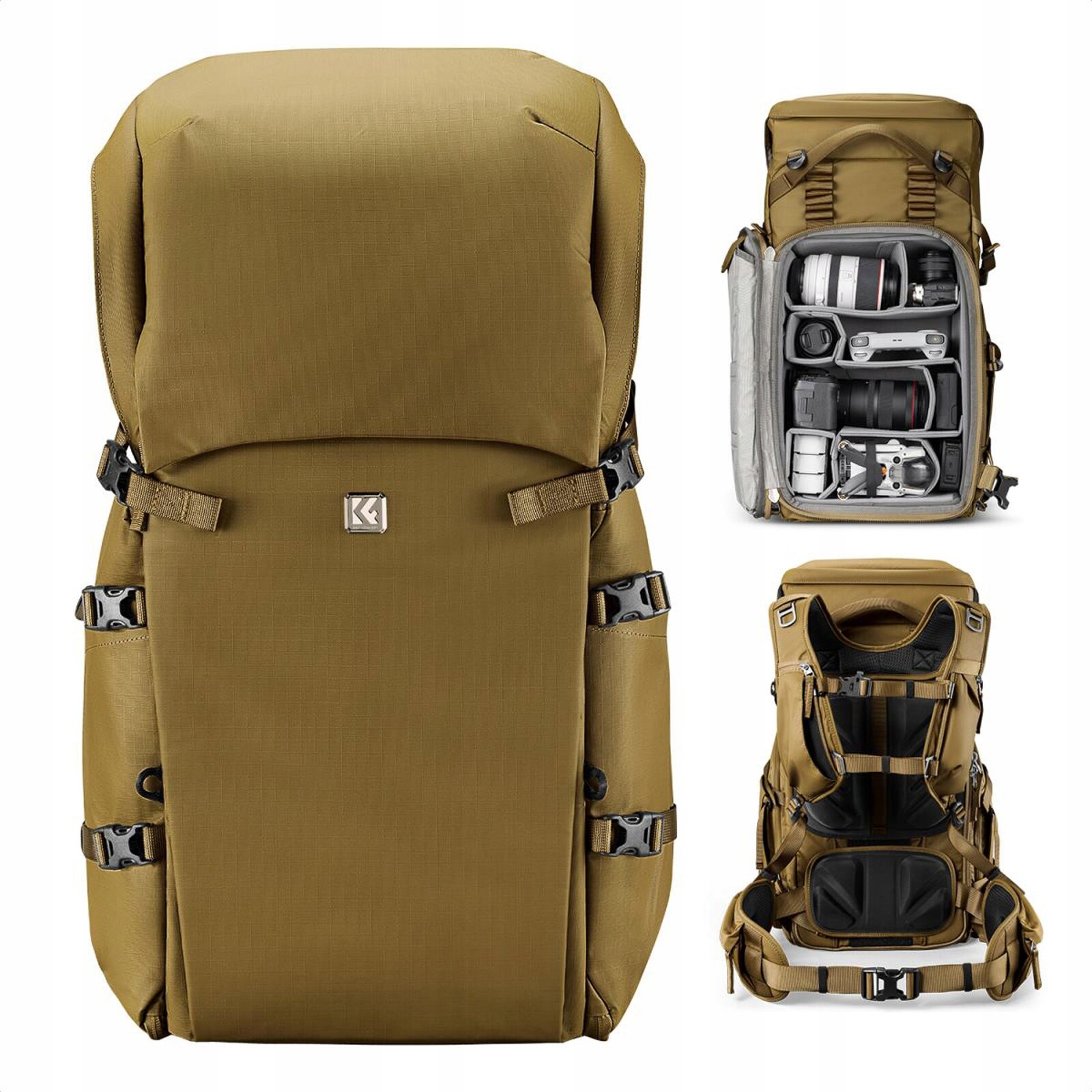 Batoh na fotoaparát K&f Concept Star Wander 05 40l khaki zelený