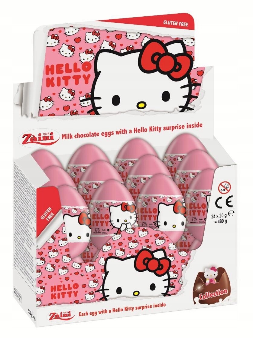 Italské Čokoládové Vajíčka Překvapení Hello Kitty Karton 24KS
