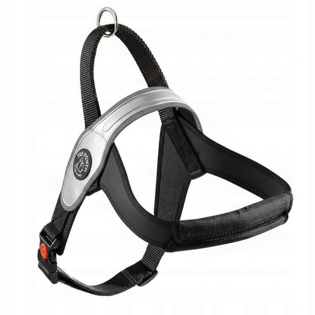 Postroj pro psa 40-60 kg univerzální nastavitelný XXL, barva černo/šedá