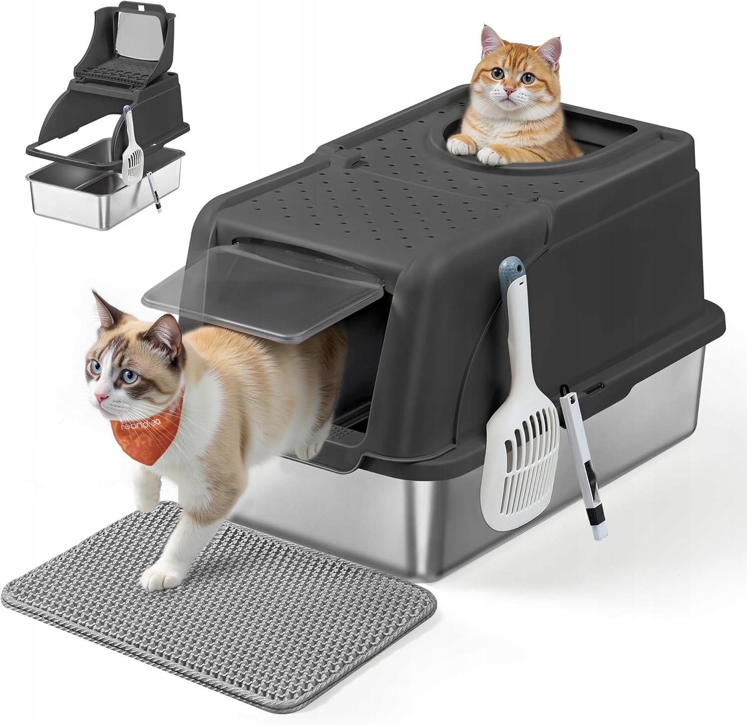 Toaleta Pro Kočky Uzavřená Nádoba Pro Kočky Feandrea