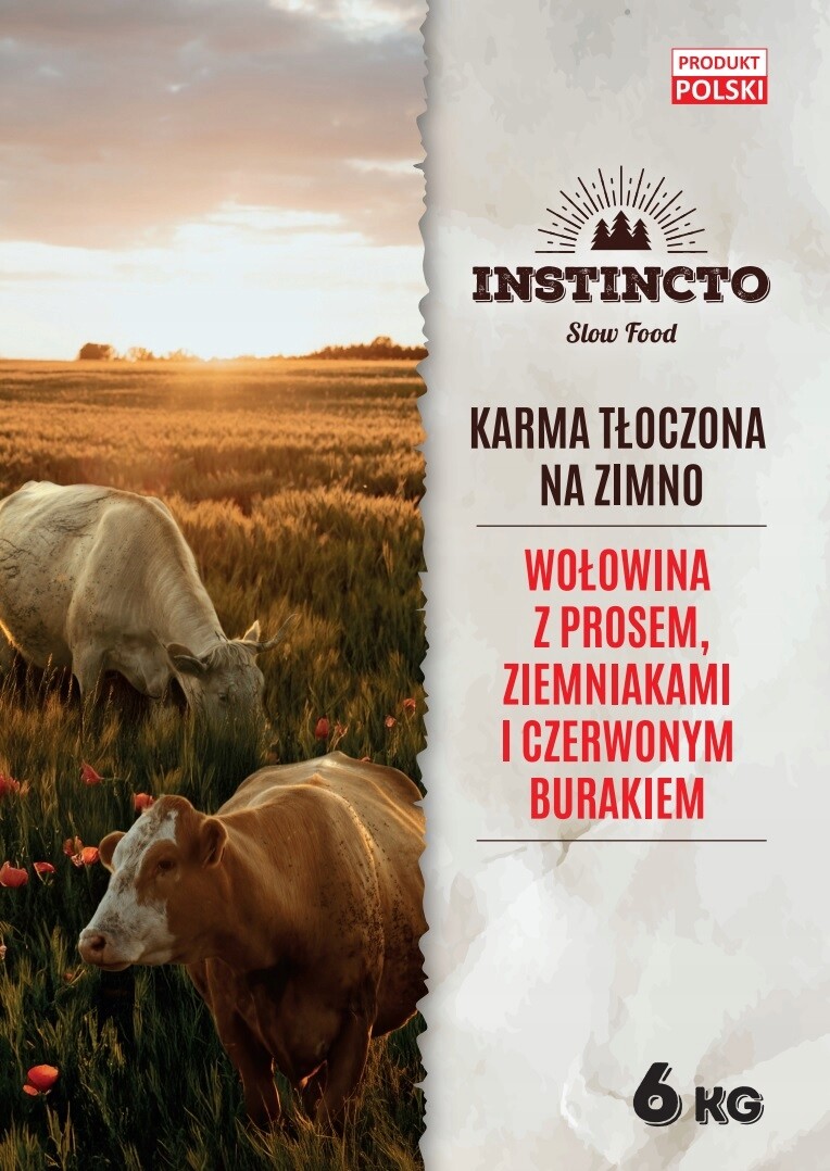 Krmivo pro psy Instincto Premium Hovězí Maso za studena lisované mono 6 kg