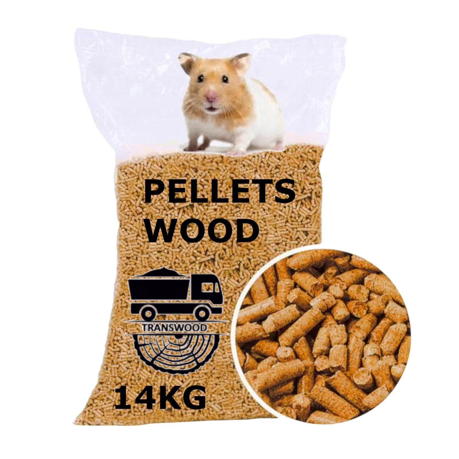 Stelivo Dřevěné dřevěné pelety pro zvířata a hlodavce 14 kg Světlý Transwood