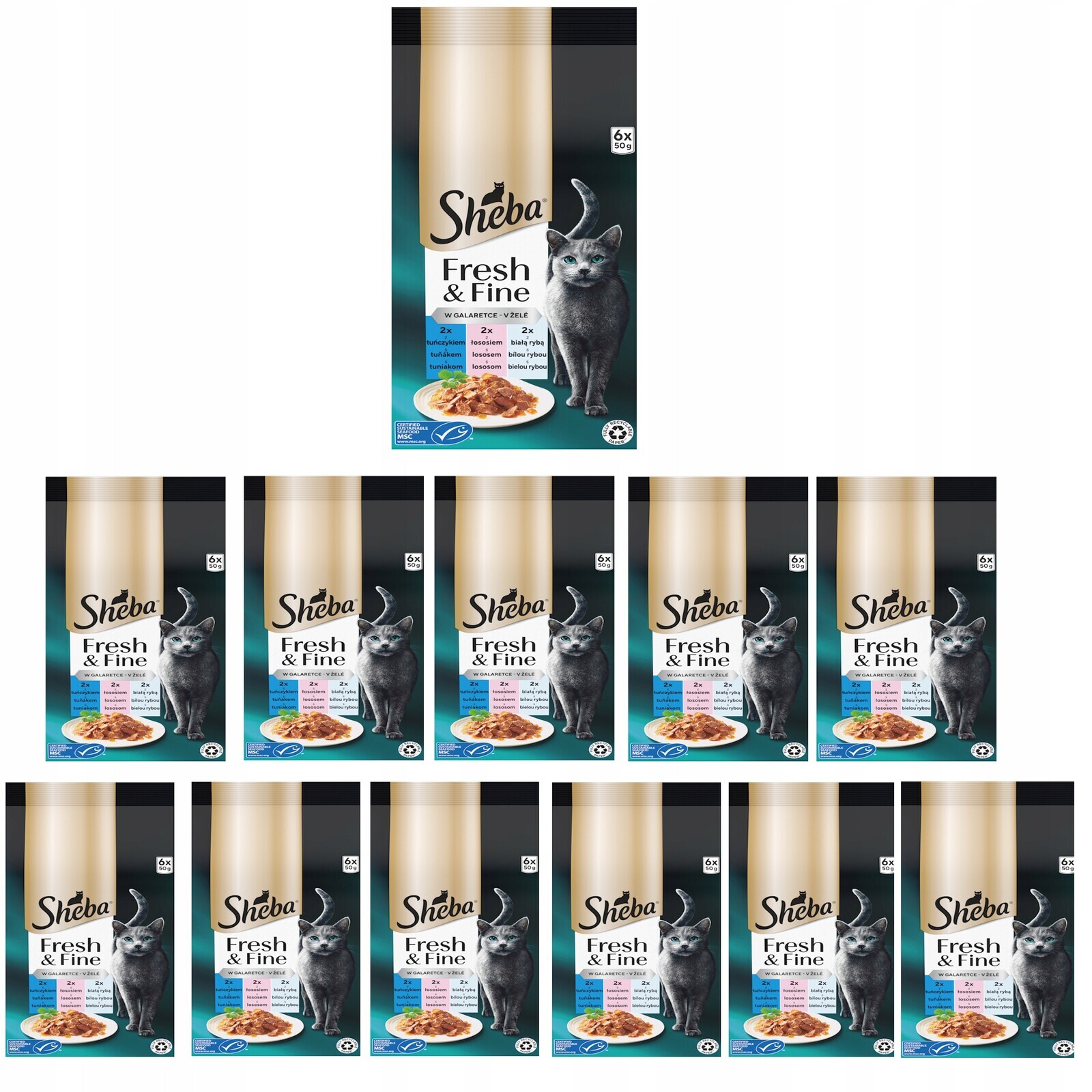 Sheba Mini rybí příchutě v želé 72x50 g