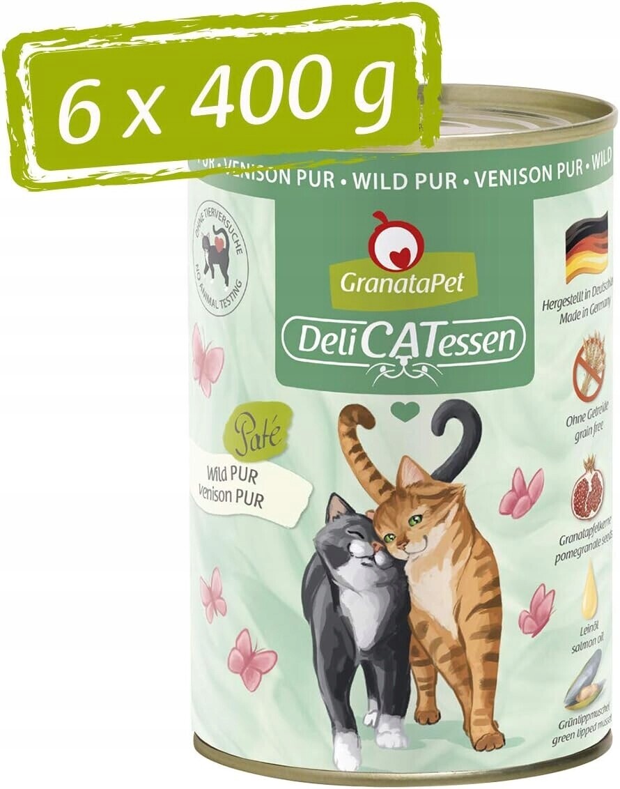 GranataPet Krmivo pro kočky Dospělý Zvěřina Pate Granát Omulek Bezobilný