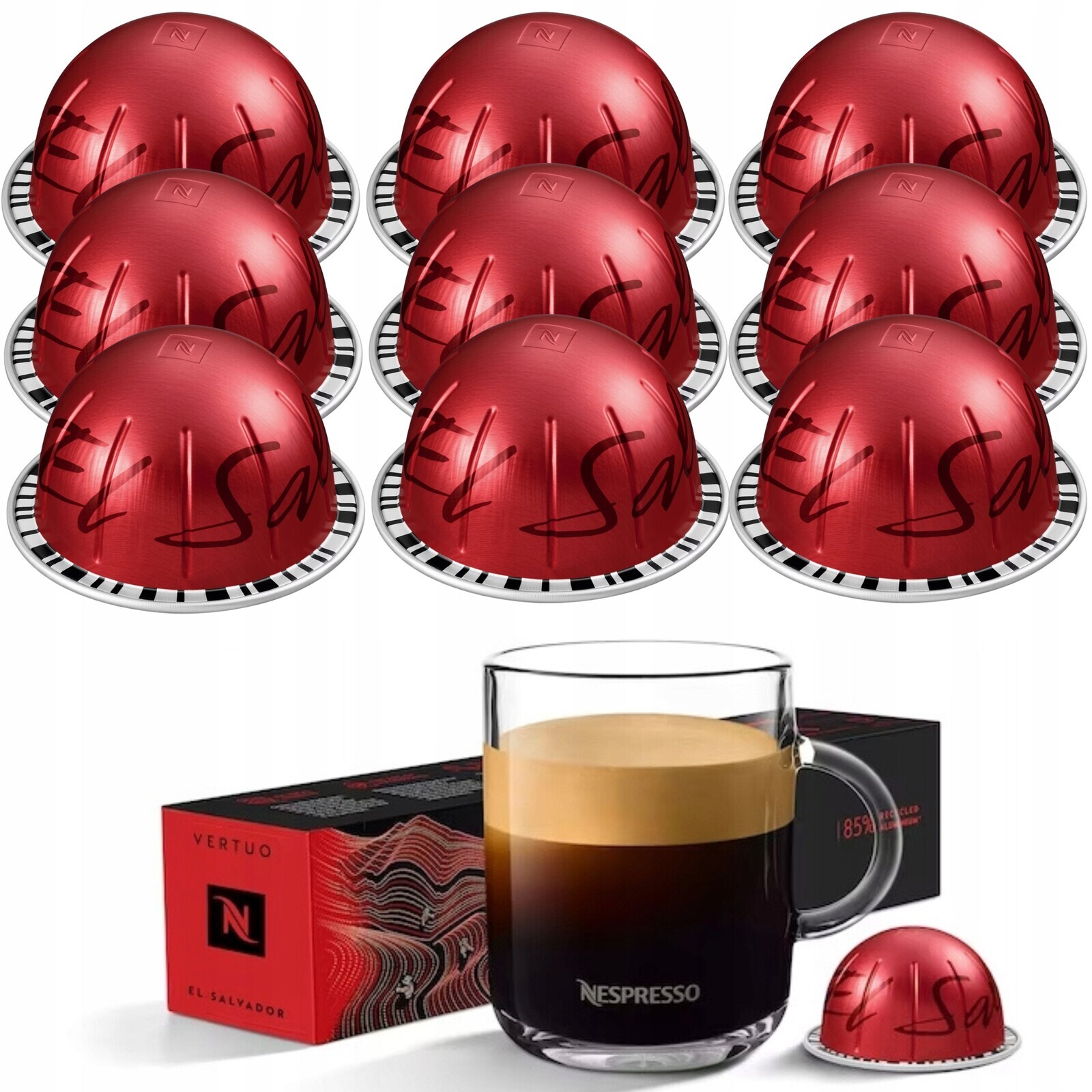 Kapsle Pro Nespresso Vertuo El Salvador 230ML Intenzivní Káva