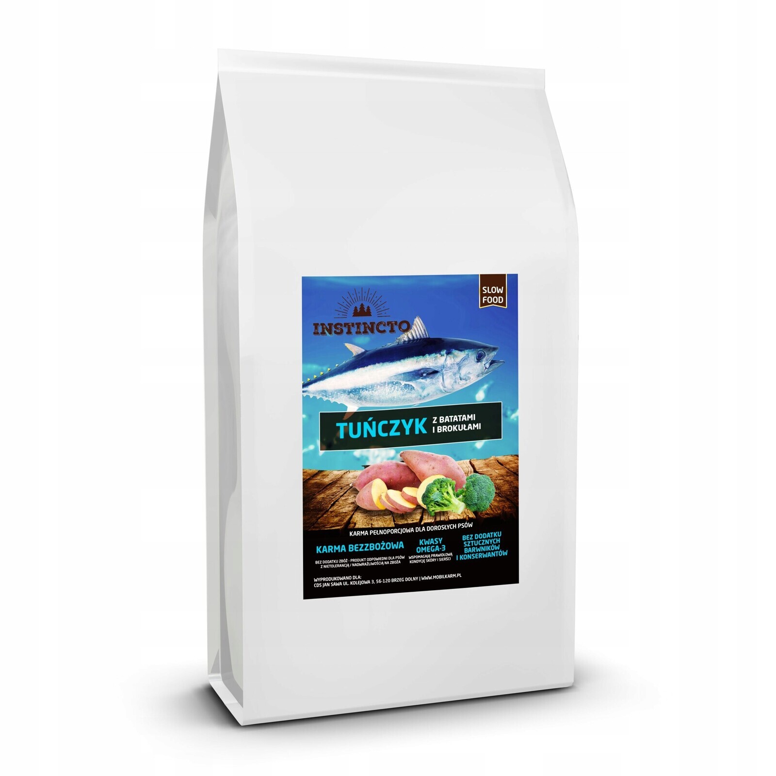 Krmivo pro psy Instincto Tuňák s batáty a brokolicí 12 kg