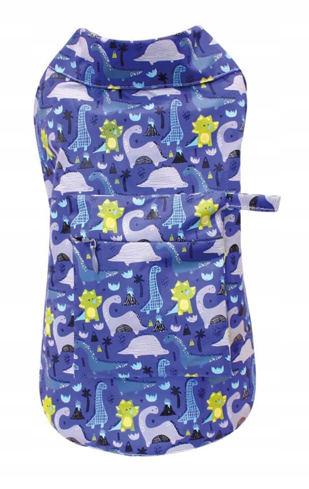 Bunda pro psa Croci proti dešti Dinosauři modrá s kapsou 35 cm