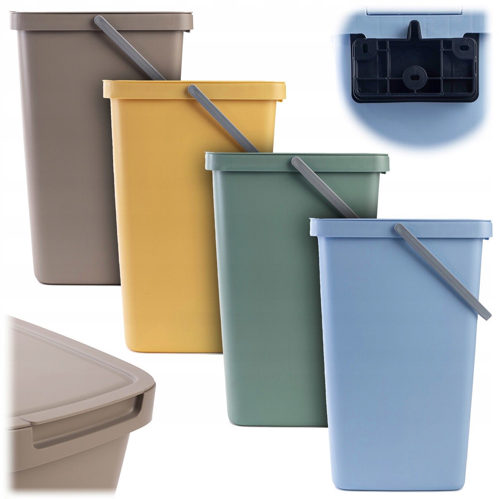 4x Odpadkový Koš 20L Nádoba Na Třídění Odpadu S Víkem Odpadkový Koš