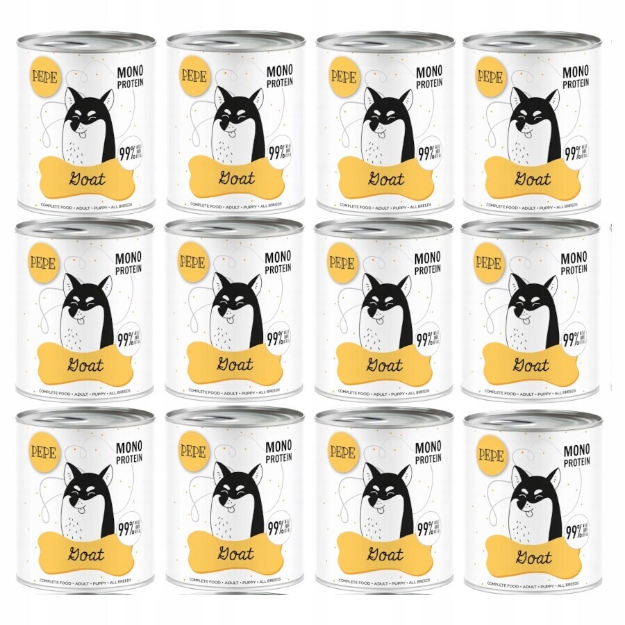 Mokré Krmivo pro psy Paka Zwierzaka Pepe Goat 99% kozí 12x800g