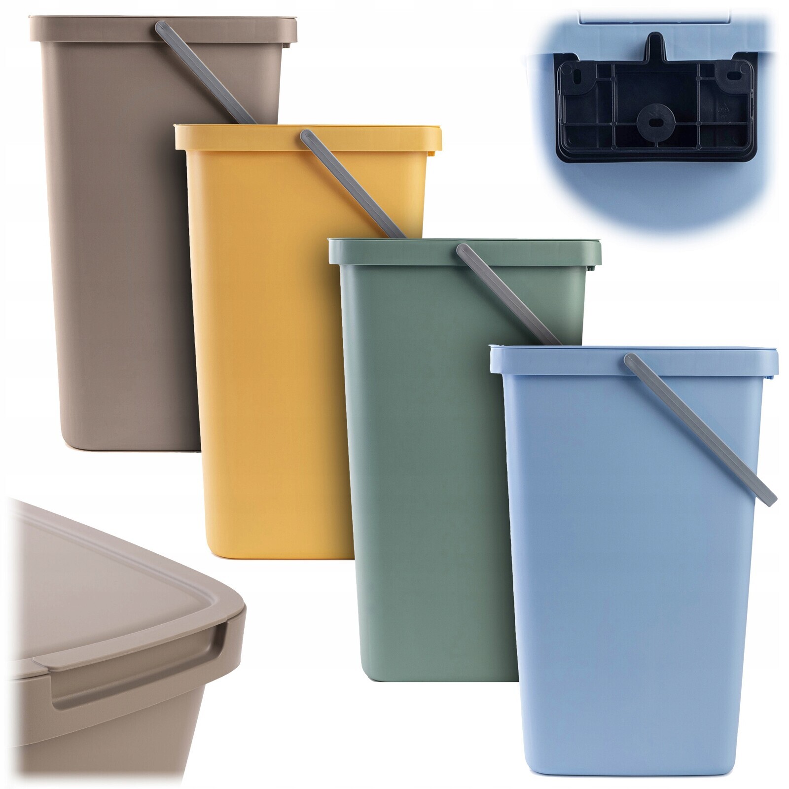 4x Odpadkový Koš 25L Nádoba Na Třídění Odpadu S Víkem Odpadkový Koš
