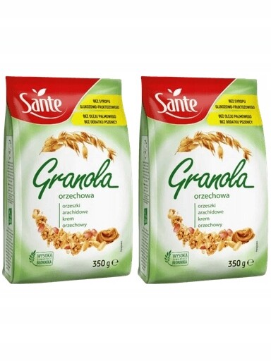 3x Sante Granola Ořechová Archaidové oříšky Ořechový krém 2x350g