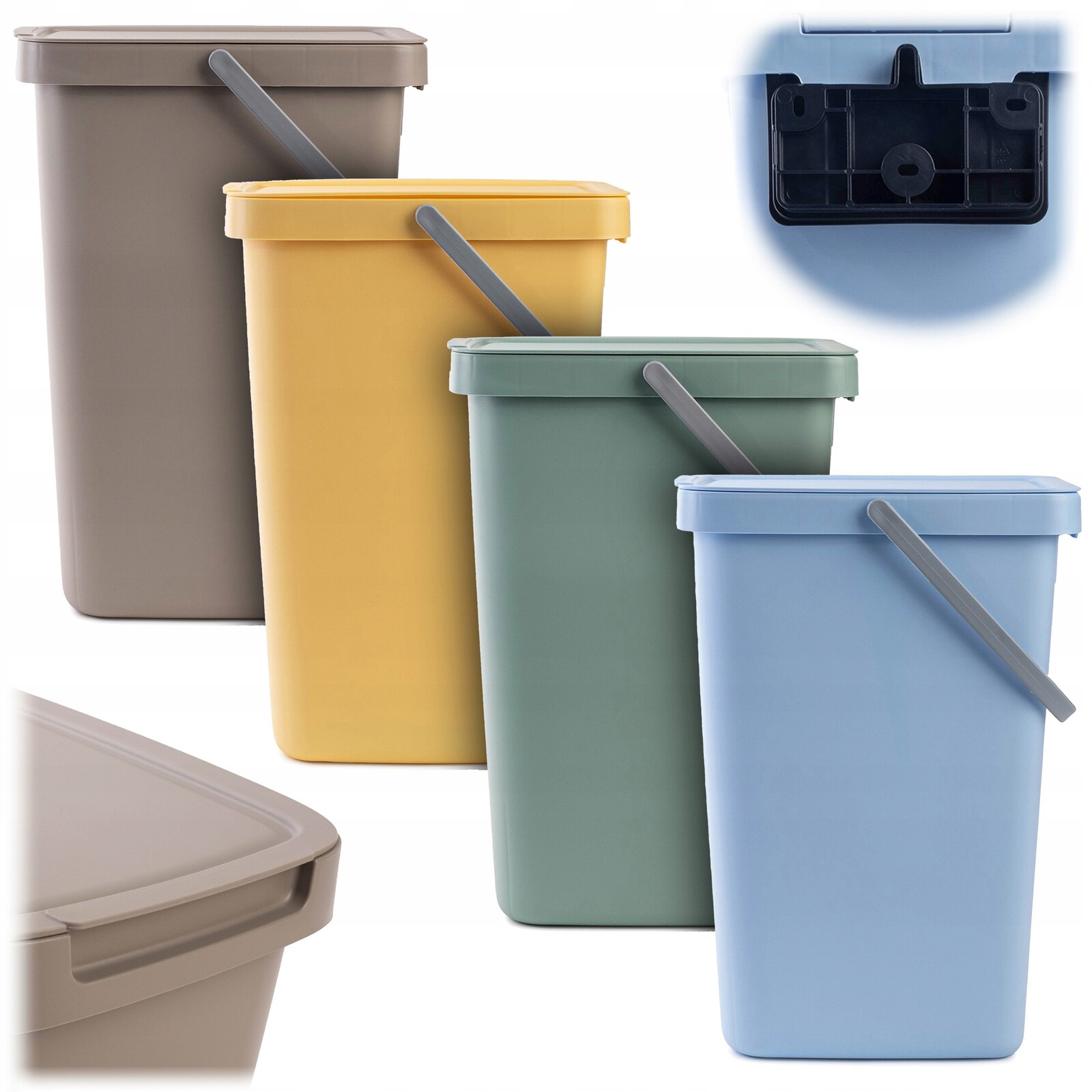 4x Odpadkový Koš 12L Nádoba Na Třídění Odpadu S Víkem Na Odpadky