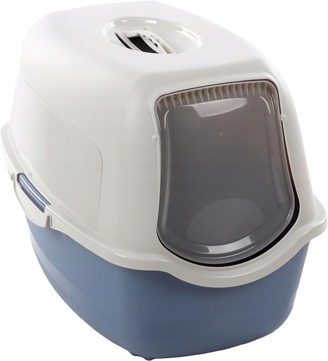 Zakrytá toaleta pro kočky Flamingo Lexie Uhlíkový filtr Držák Modrý