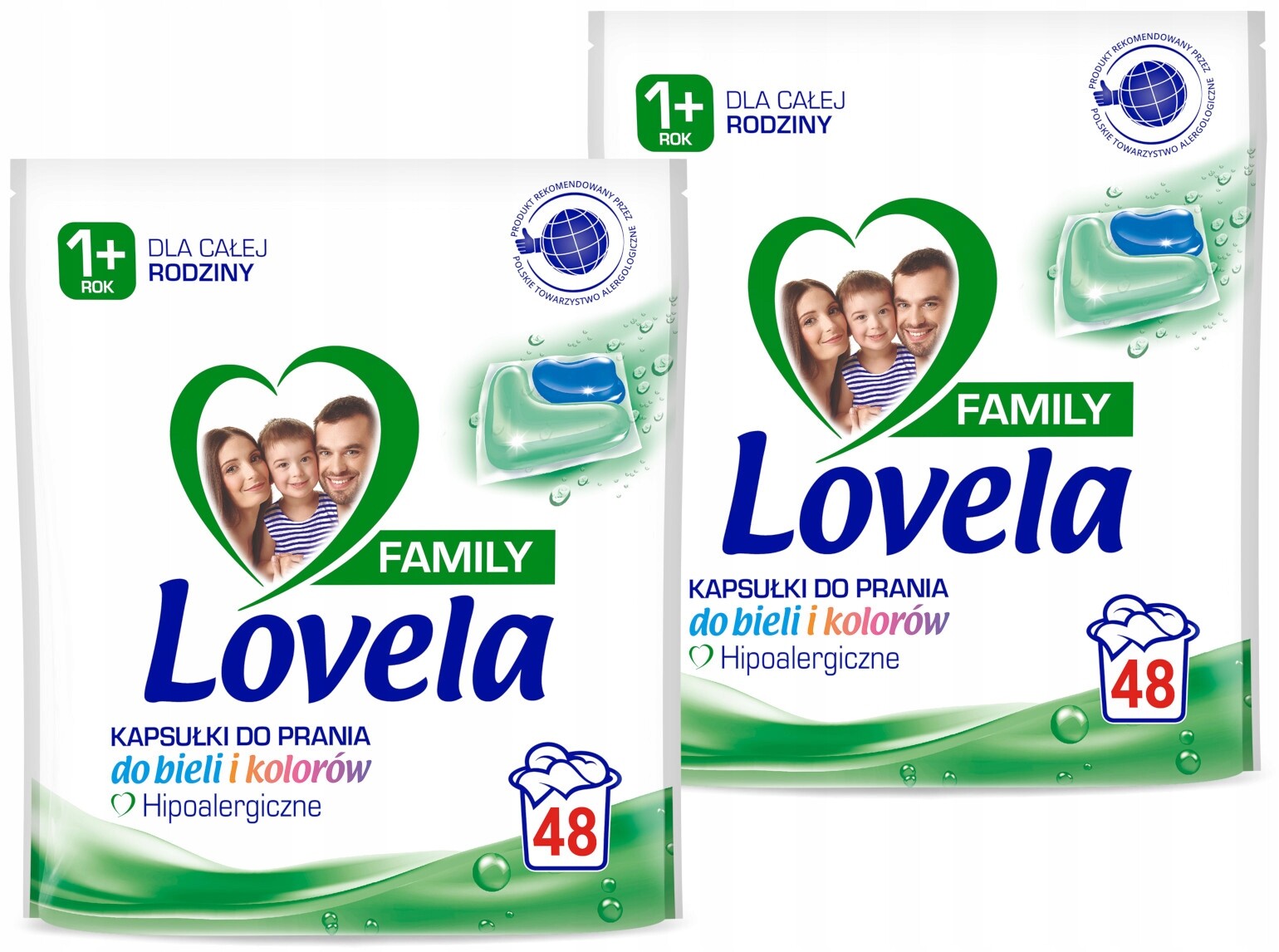 Lovela Family Kapsle hypoalergenní pro bílé i barevné provedení, sada 2 x 48 kusů