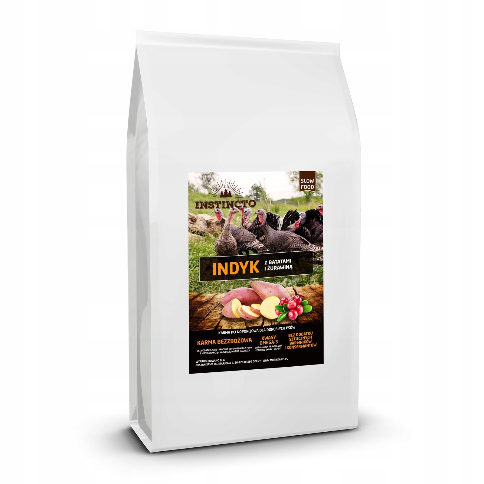 Krmivo suché Instincto Krůta s batáty a brusinkami bez obilovin Pro Psy 2 kg