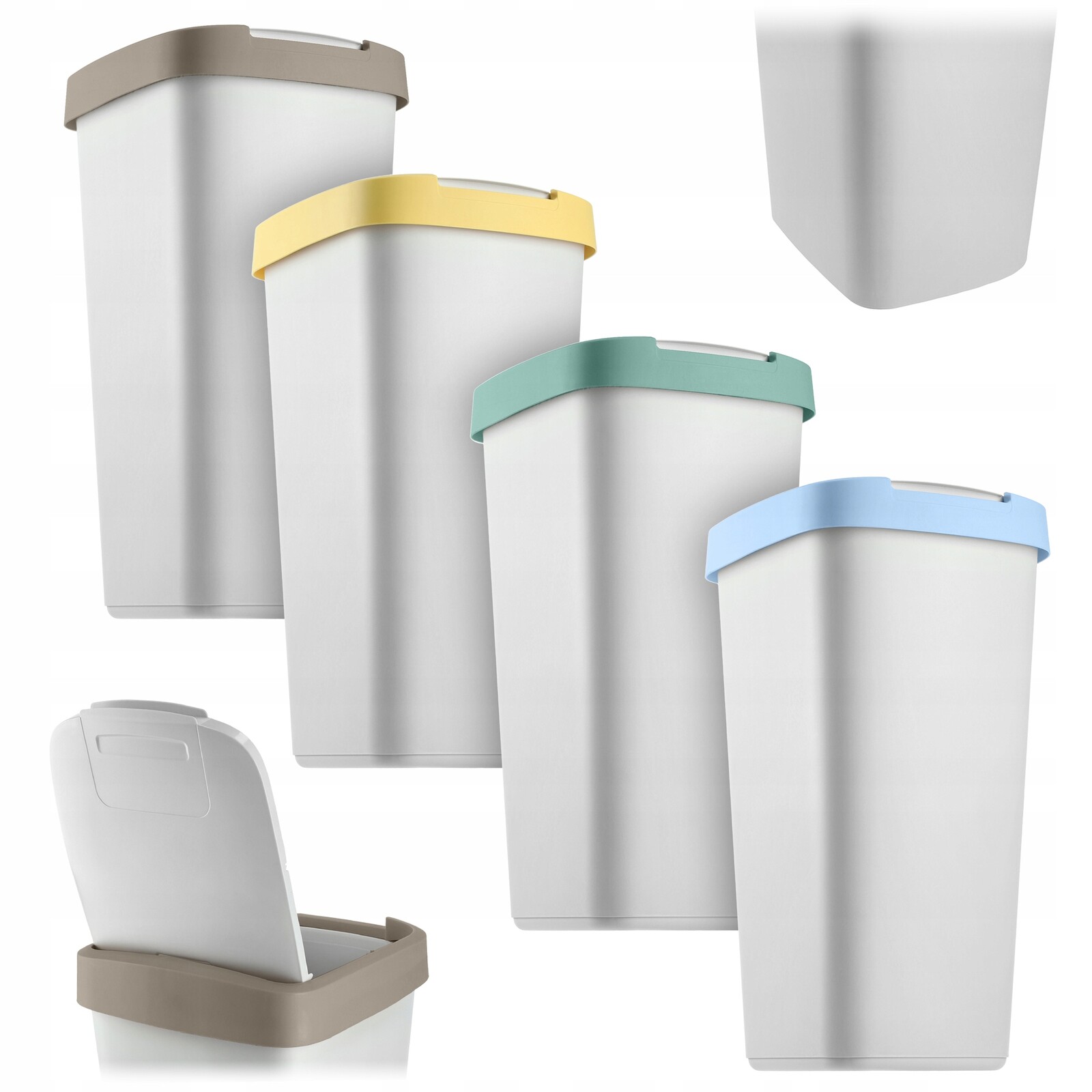 4x Odpadkový Koš 25L Nádoba Na Třídění Odpadu Koše Sada Košů