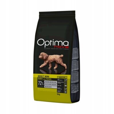 Suché krmivo pro psy Optimanova Adult Mini Digestive Rabbit&Potato 6 kg