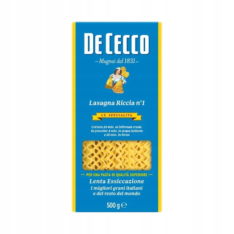 4x Těstoviny Lasagne Riccia De Cecco 500 g