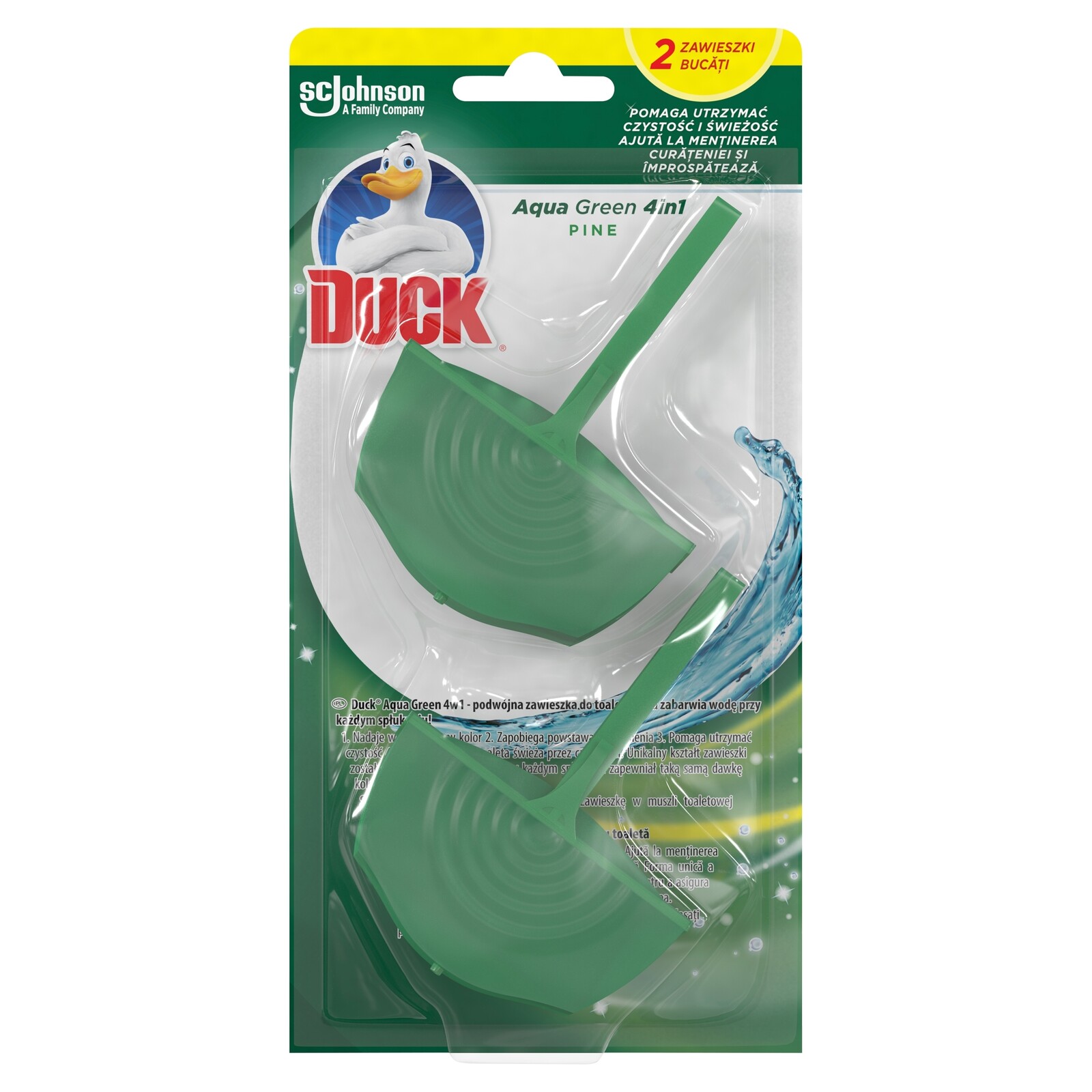 Duck Aqua Blue závěsná kostka na Wc Green 2x36 g