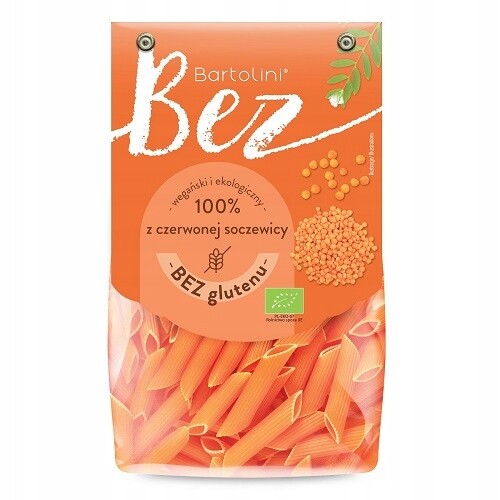 3x Těstoviny z červené čočky Penne Bio Bezlepkové 250 g Bartolini