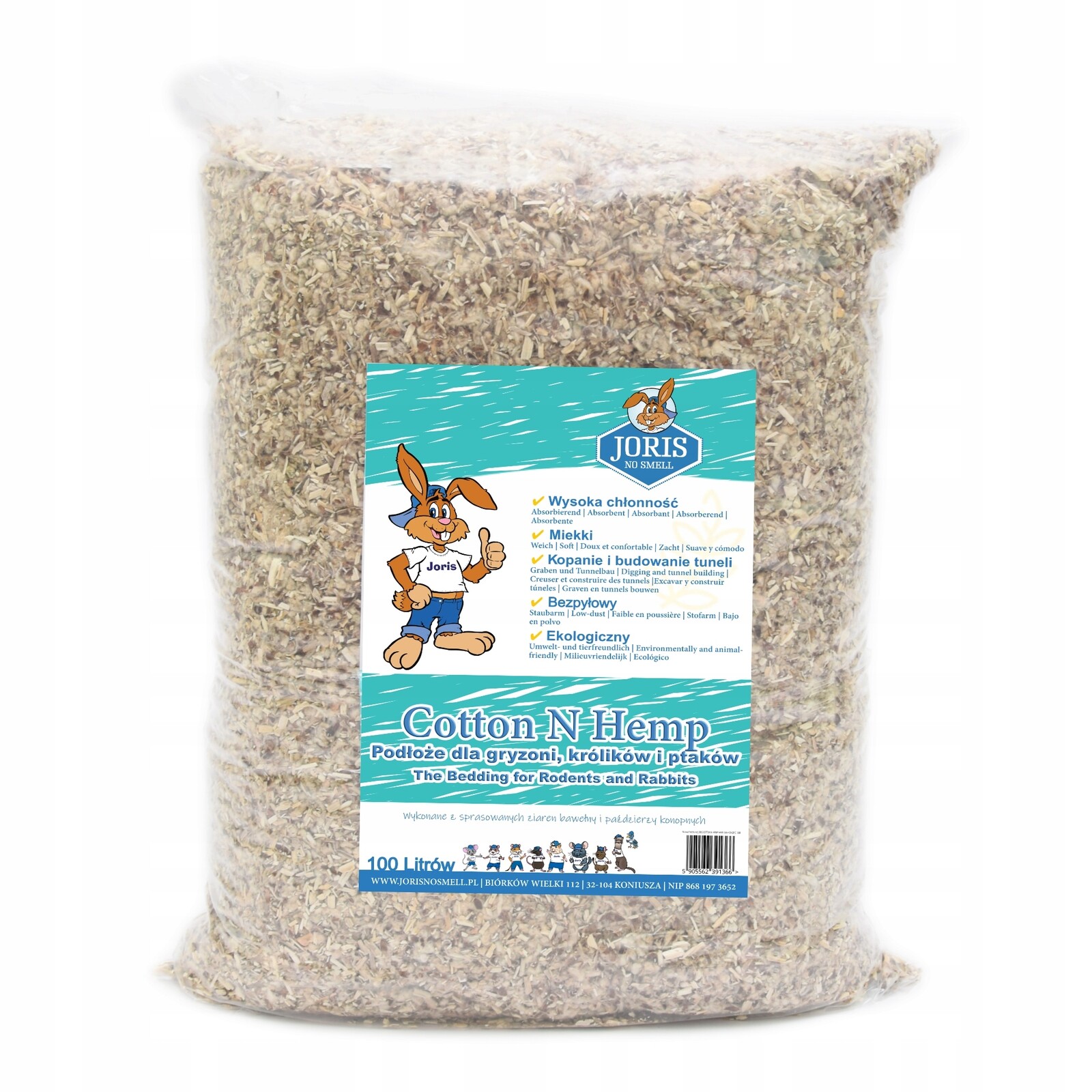 Cotton N Hemp 100L konopná podestýlka, absorpční podložky, Bavlna