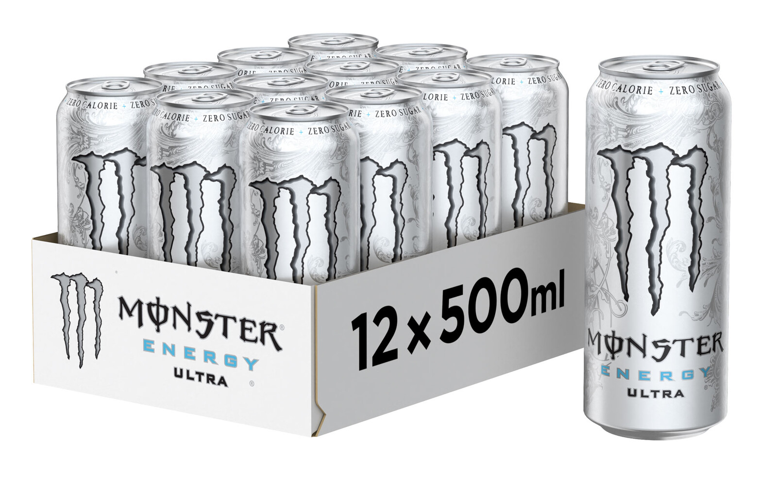 Monster Energy Ultra White energetický nápoj bez cukru 500 ml x 12 kusů