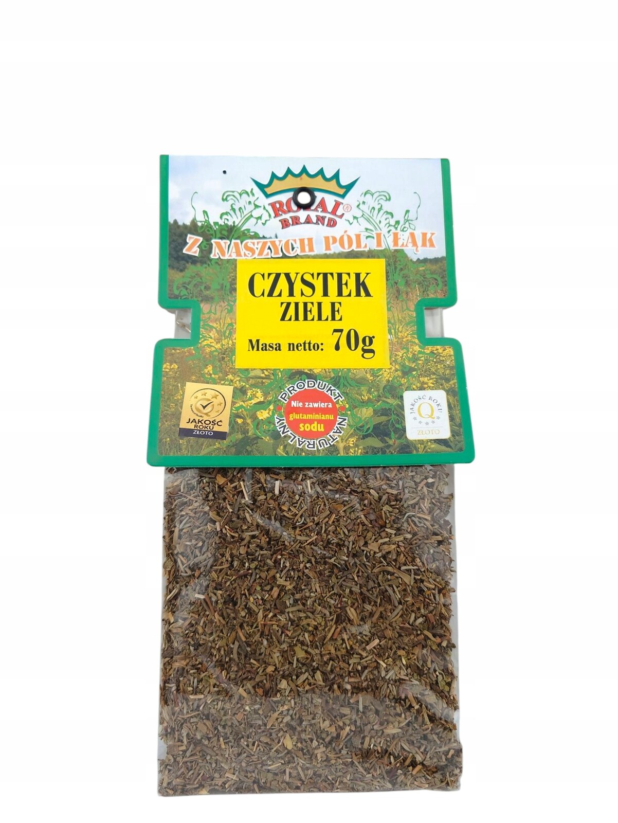 Royal Brand Sušená čistka 70 G Cistus Incanus Zelená čistka Pěkné Polský