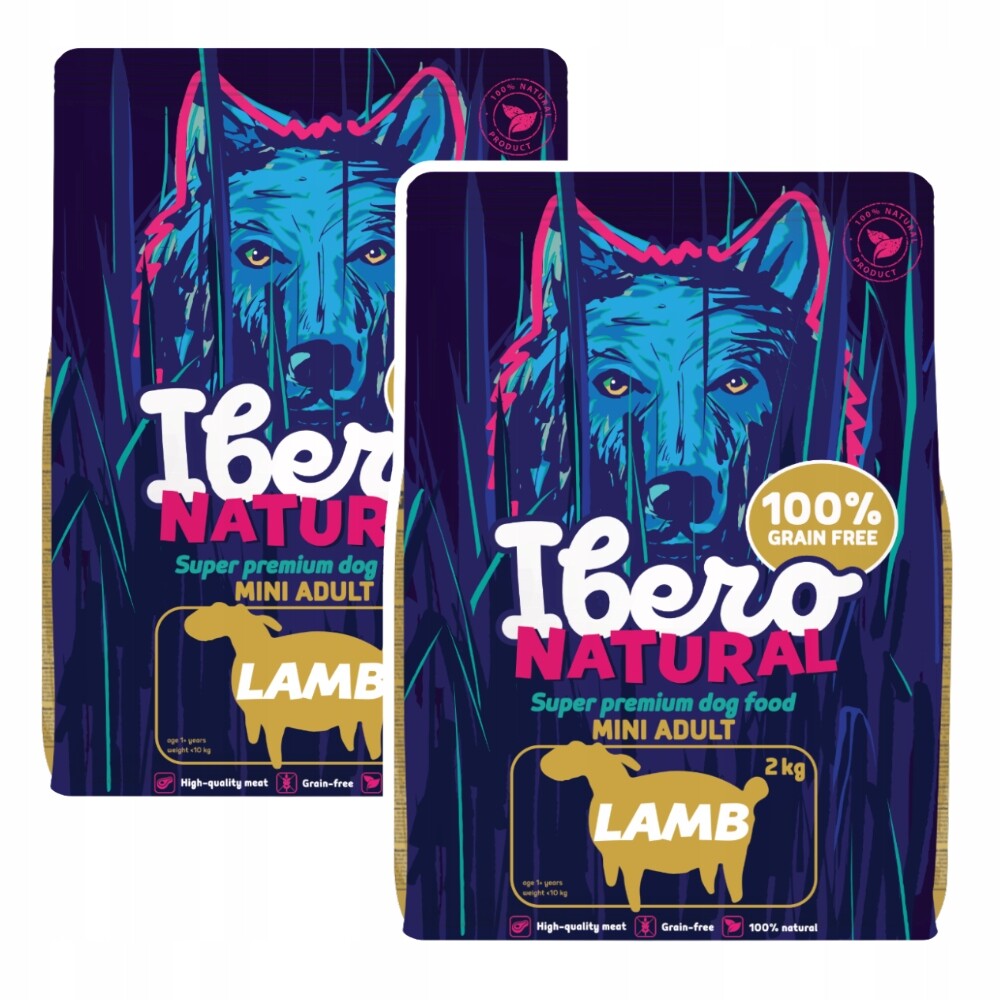 Ibero Grain-free Dog Mini Adult Lamb 2x2 kg Bez obilovin Kousátka Bonus