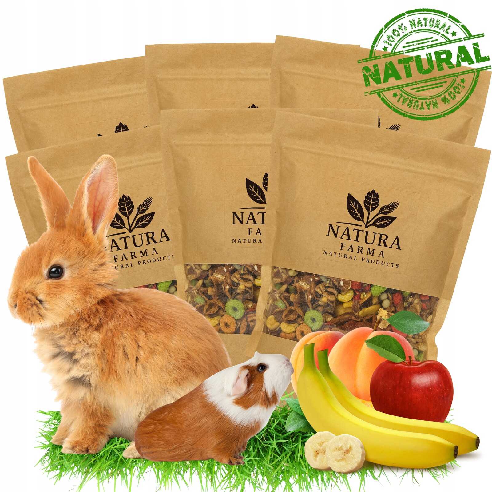 6 x Krmivo Pro Králíky A Křečka Natura Farma Ovocná Směs 500 G