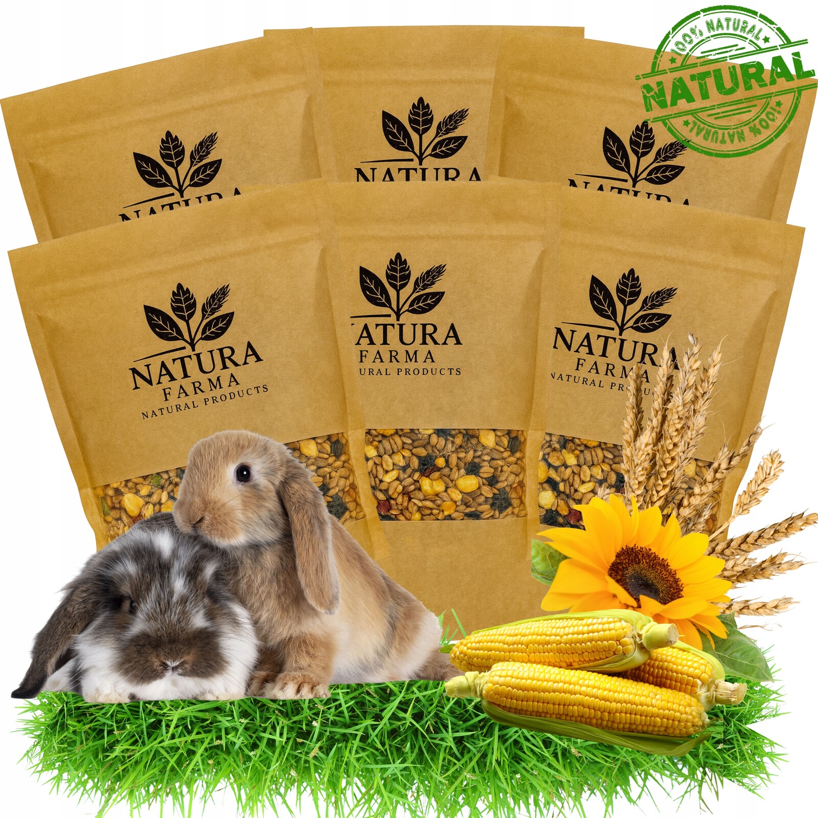 6 x Krmivo Pro Králíky Křečka Premium Natura Farma 500 G
