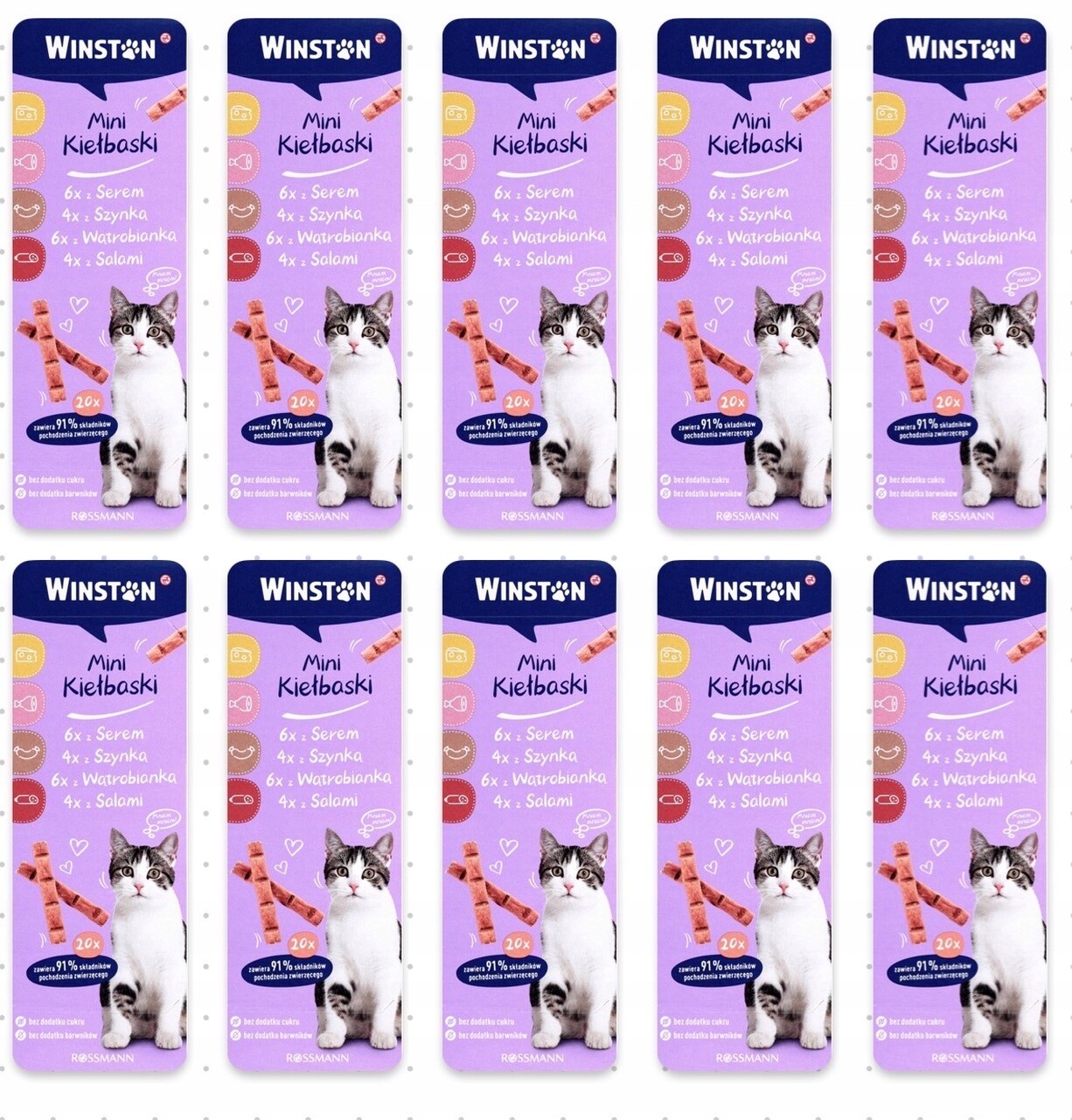 Winston mini snack 20 ks klobásové kabanosy svačinky mix chutí