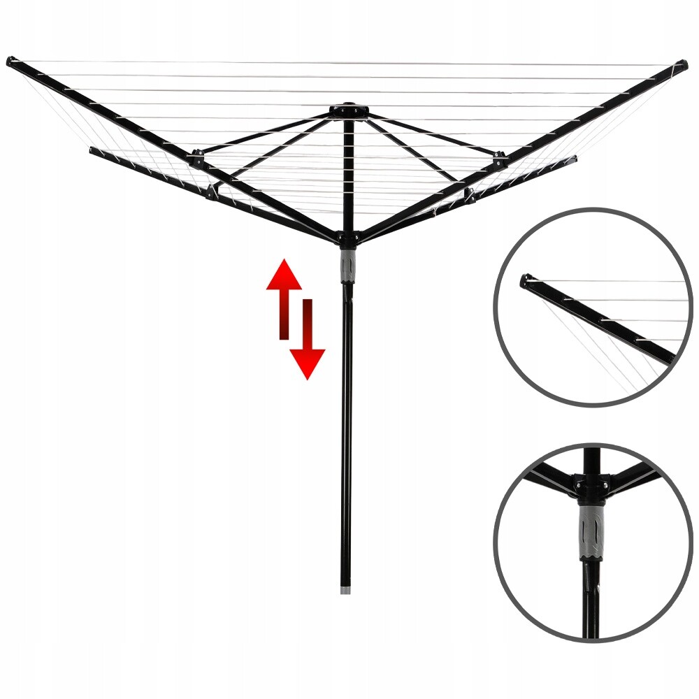 Sušák Černý Ocelový 50 M Odolný