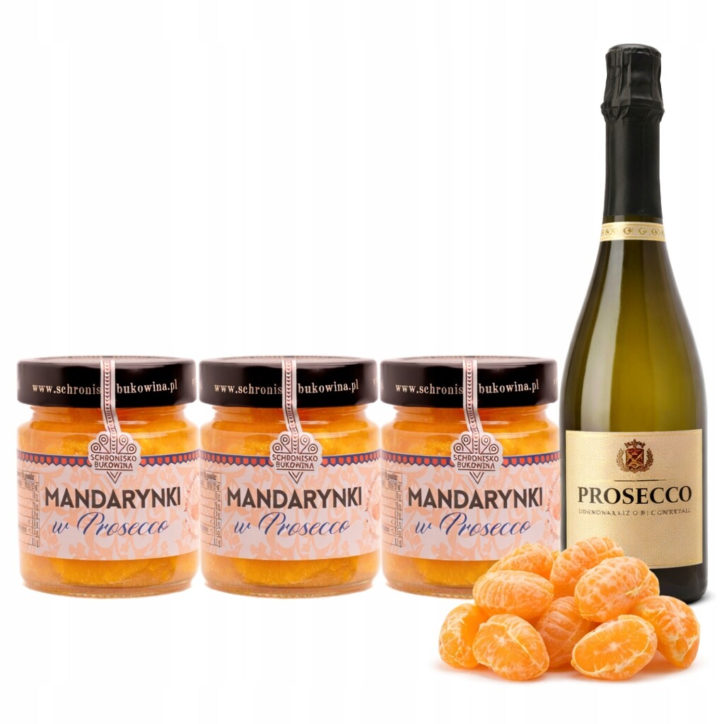 Mandarinky loupané částice bez slupky marinované v prosecco sladké lahodné