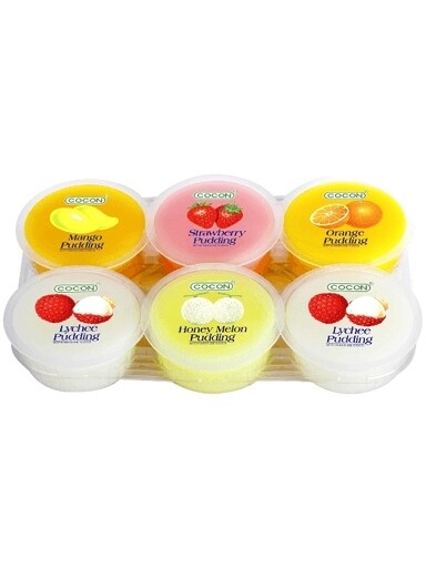 3 x ovocný pudink z Nata de Coco, různé příchutě 6 x 80 g