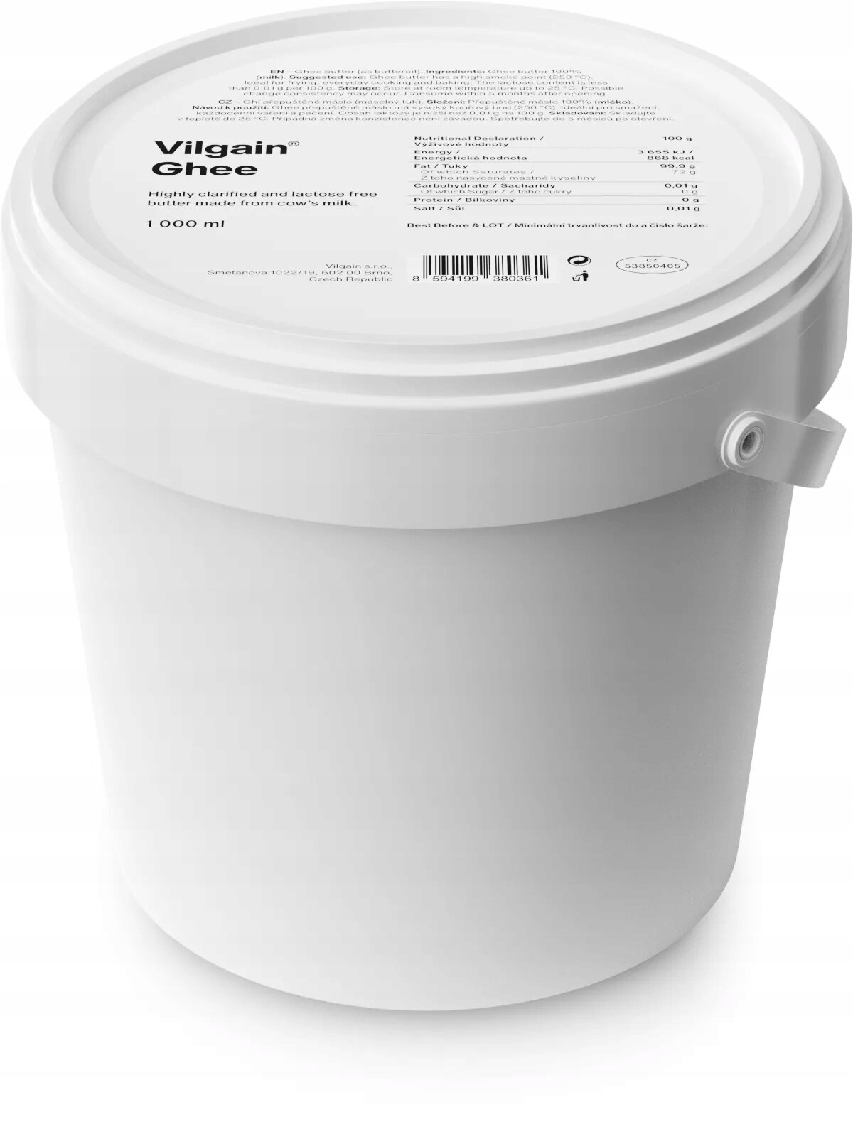 Čištěné máslo Ghee 1000 ml Vilgain