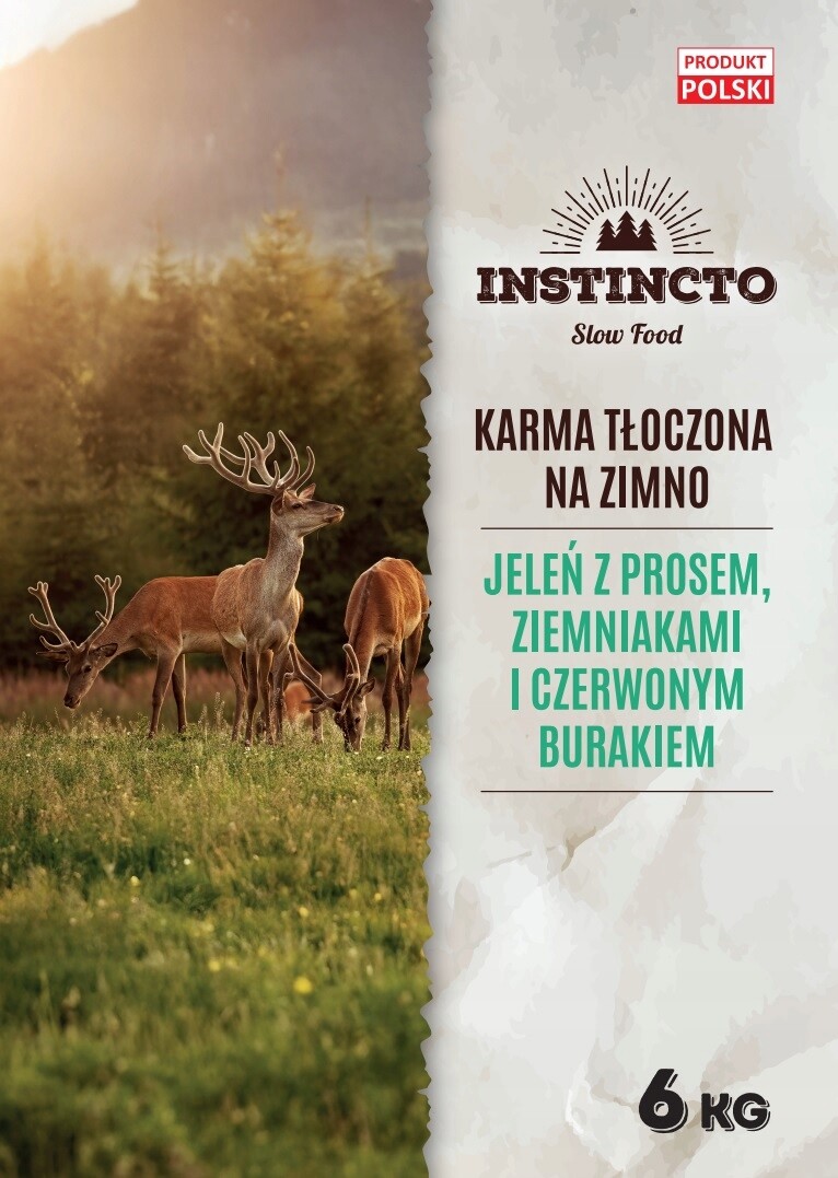 Krmivo pro psy Instincto Premium Jelen za studena lisované mono 6 kg