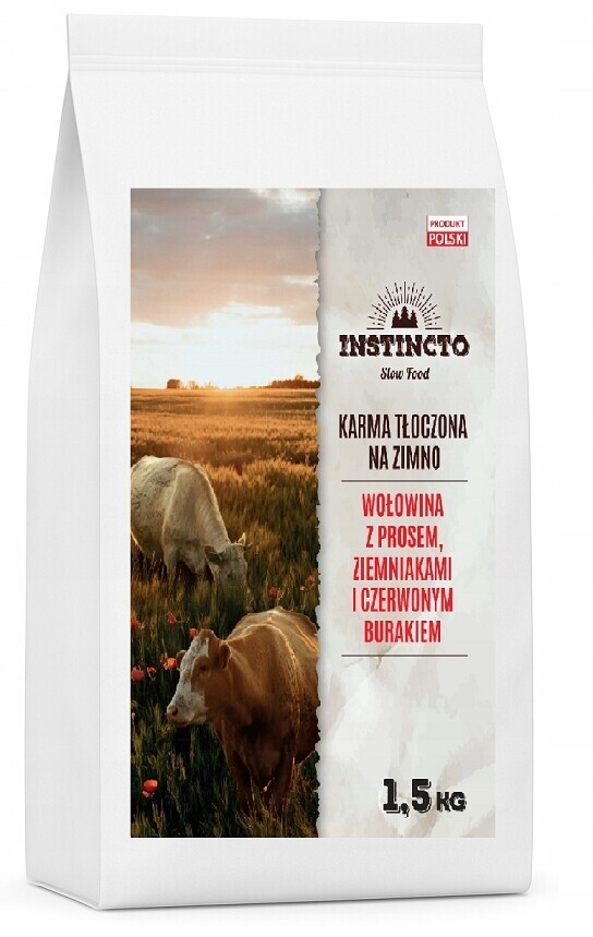 Krmivo pro psy Instincto Premium Hovězí Maso za studena lisované mono 1.5 kg
