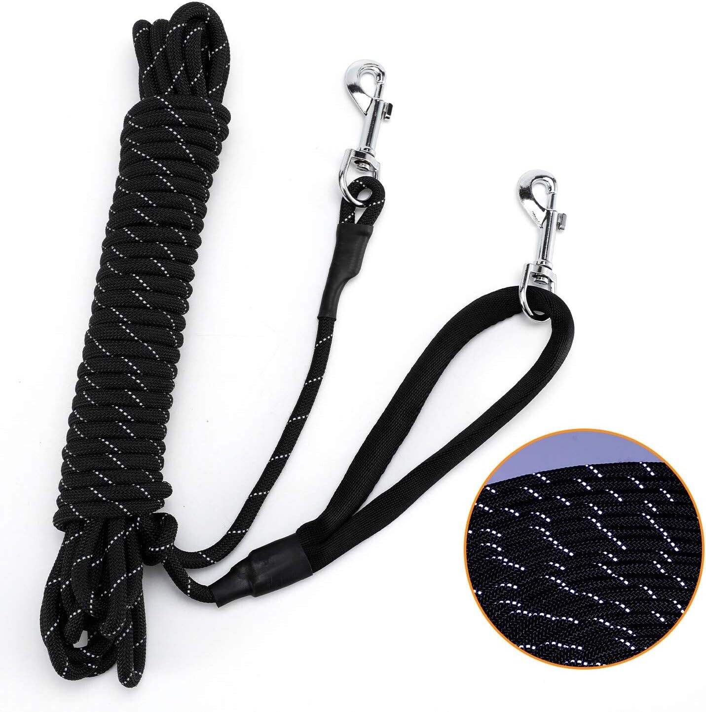 Pettom reflexní vodítko s páskem a karabinkami pro psy M 10 m