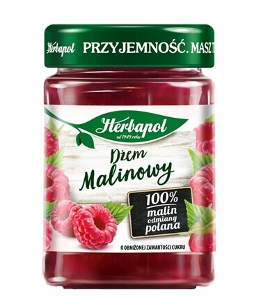 Herbapol Malinový džem se sníženým obsahem cukru 6 x 280 g