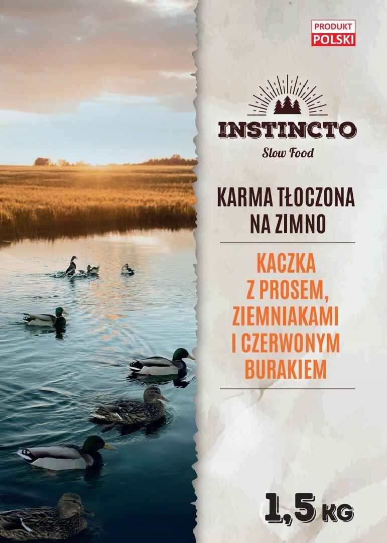 Krmivo pro psy Instincto Premium Kachna za studena lisovaná mono 1.5 kg