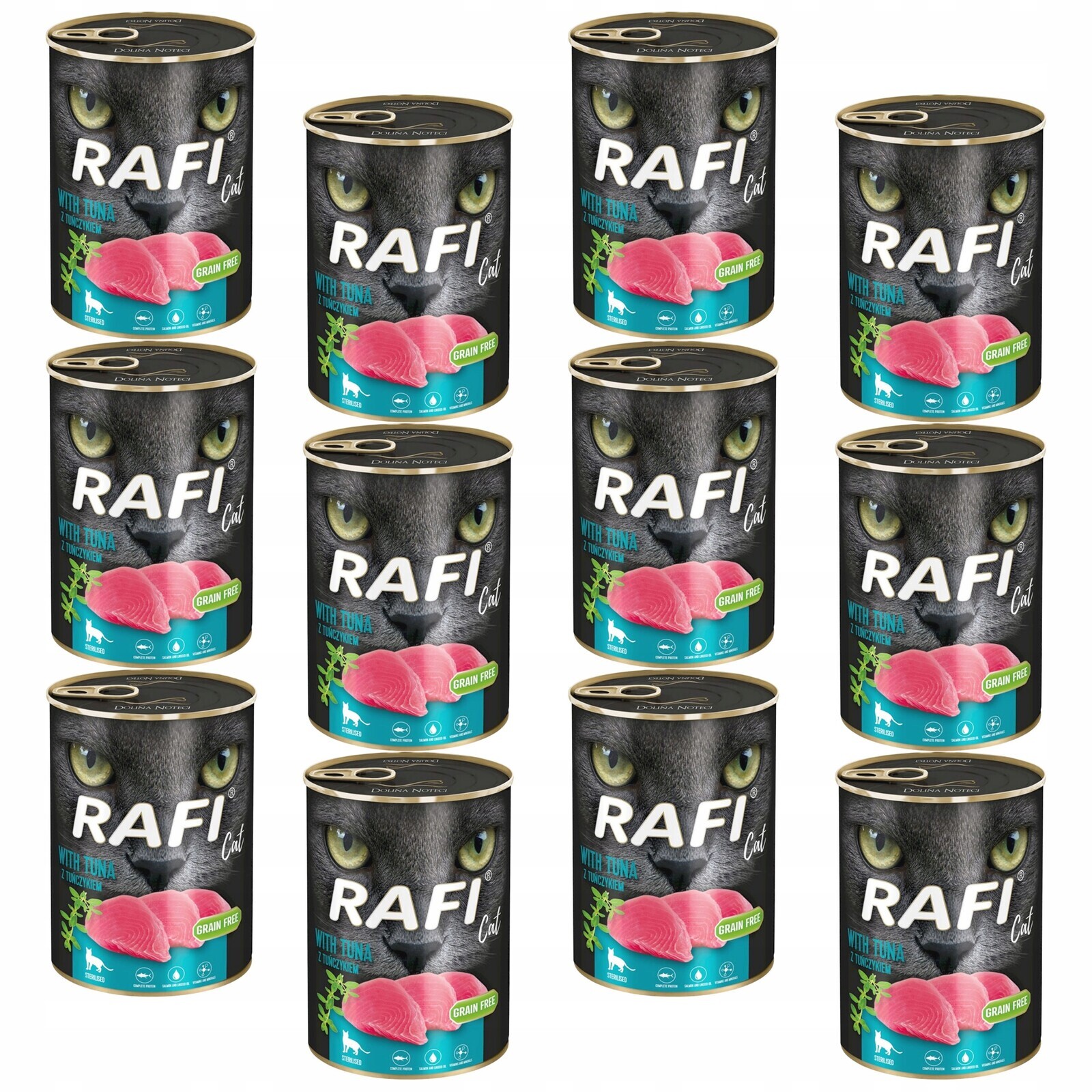 Rafi Cat Dolina Noteci Krmivo mokré pro kočky Tuňák 12 x 400 g bez obilovin