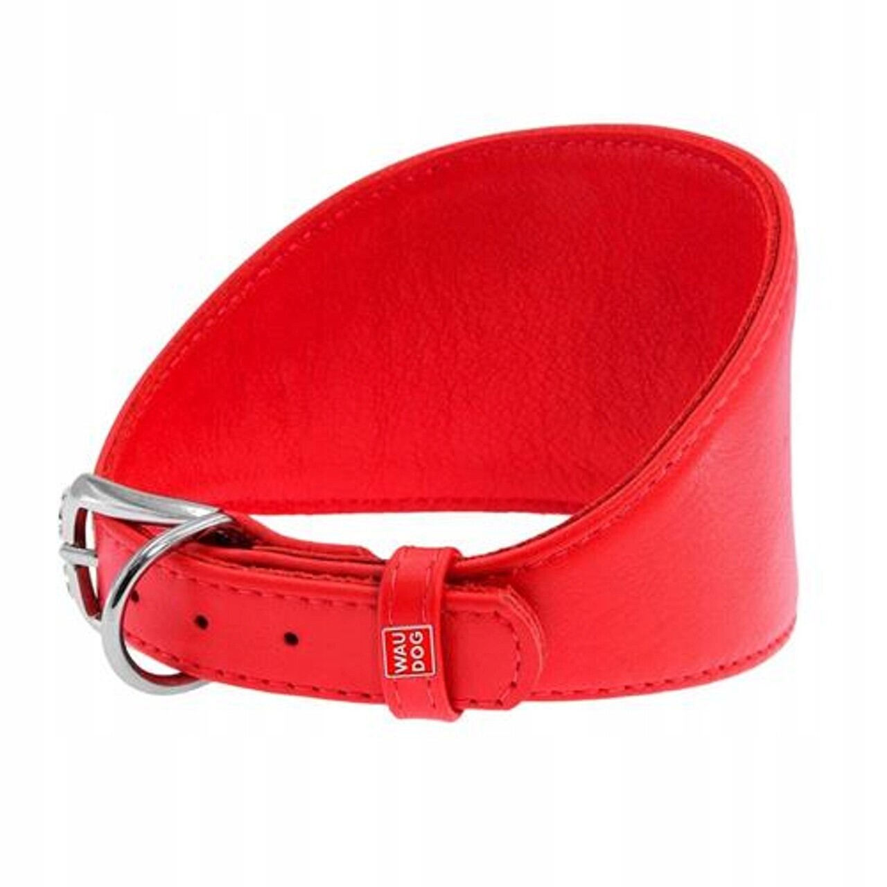 Obojek pro psa na sponu WauDog Glamour pro chrty, kůže Červená